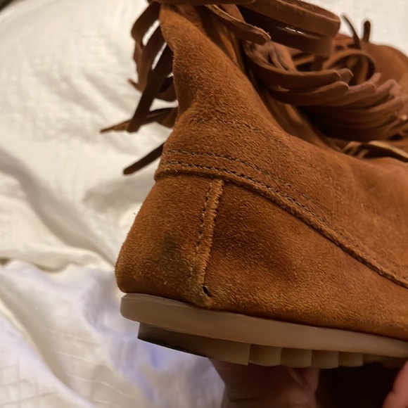 Minnetonka Brown Suede Ankle Moccasins - Picture 7 of 8